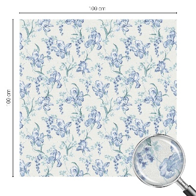 Privacy window film stained glass effect Blue flowers