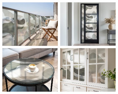 Decorative window film stained glass design Organic pattern