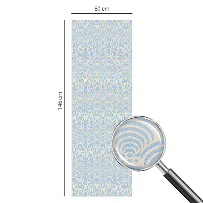 Decorative window film stained glass design Japanese waves
