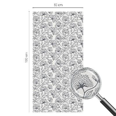 Frosted window film with stained glass pattern Botanical motif