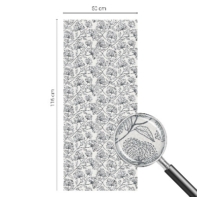 Frosted window film with stained glass pattern Botanical motif