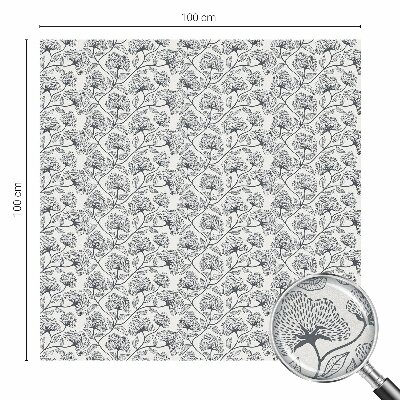 Frosted window film with stained glass pattern Botanical motif