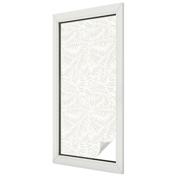 Frosted window film with stained glass pattern Leafy elegance