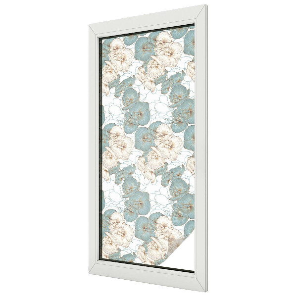 Privacy window film stained glass effect Delicate flowers