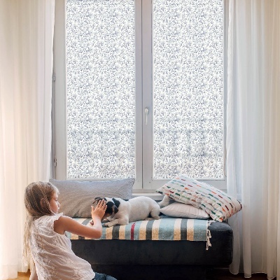 Coloured glass film for windows Floral pattern
