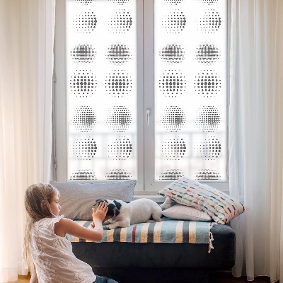 Privacy window film stained glass effect Dotted circles