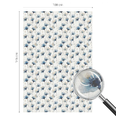 Decorative window film stained glass design Blue flowers