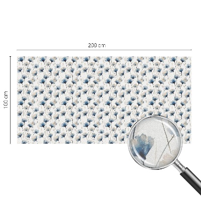 Decorative window film stained glass design Blue flowers