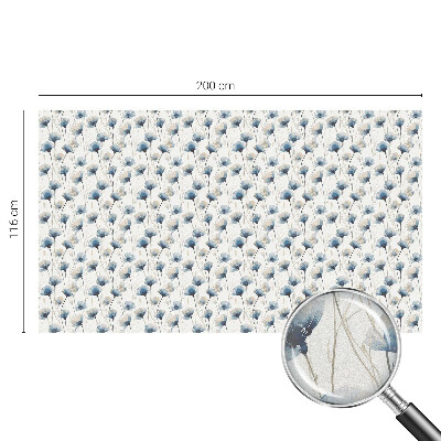 Decorative window film stained glass design Blue flowers