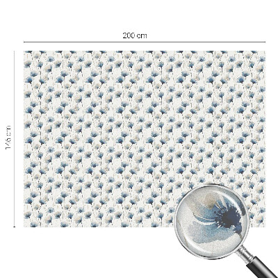 Decorative window film stained glass design Blue flowers