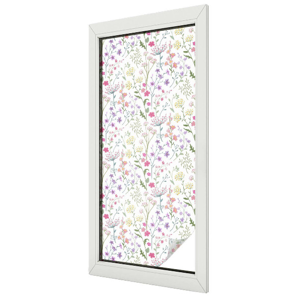 Frosted window film with stained glass pattern Flowery meadow