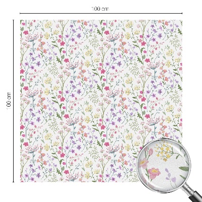 Frosted window film with stained glass pattern Flowery meadow