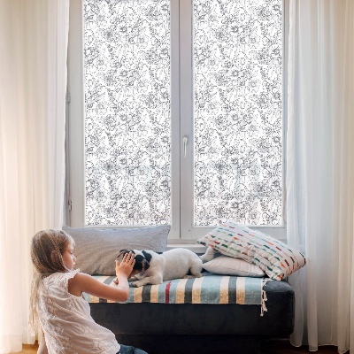 Patterned window film stained glass Floristic elegance