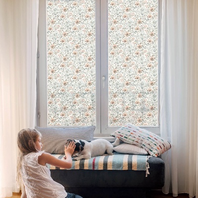 Decorative window film stained glass design Floral pattern