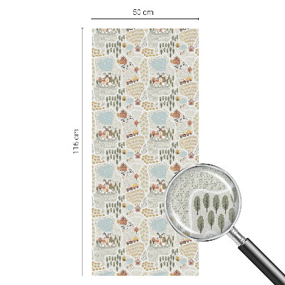 Coloured glass film for windows An idyllic village