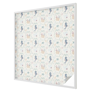 Patterned window film stained glass Seahorses