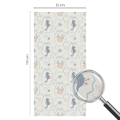 Patterned window film stained glass Seahorses