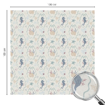 Patterned window film stained glass Seahorses