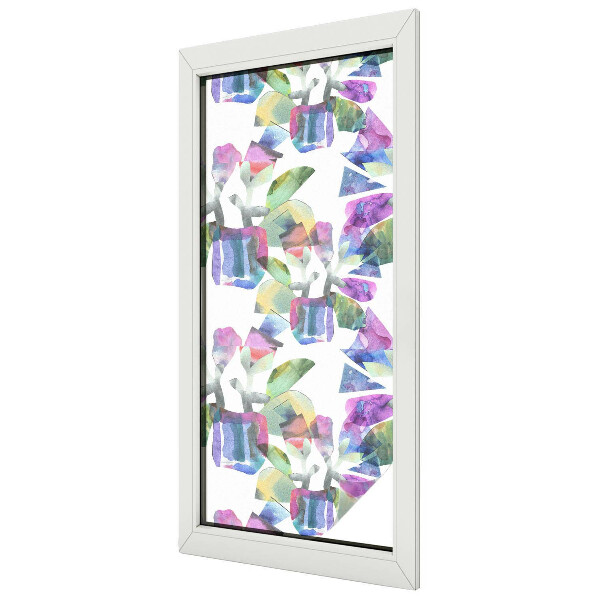 Frosted window film with stained glass pattern Colorful abstraction