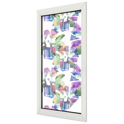 Frosted window film with stained glass pattern Colorful abstraction