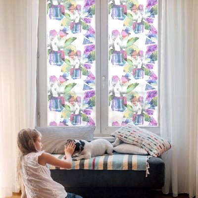 Frosted window film with stained glass pattern Colorful abstraction
