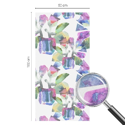 Frosted window film with stained glass pattern Colorful abstraction