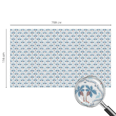 Privacy window film stained glass effect Blue palm trees