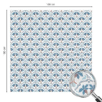 Privacy window film stained glass effect Blue palm trees