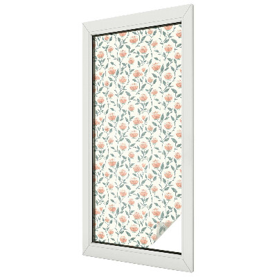 Frosted window film with stained glass pattern Floral pattern