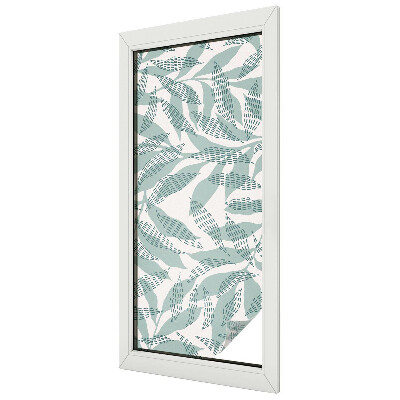 Privacy window film stained glass effect Green leaves
