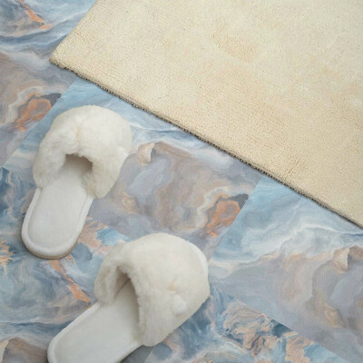 Self adhesive vinyl floor tiles Abstract wave motif