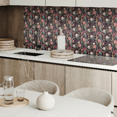 Self adhesive vinyl floor tiles Floral motif with birds