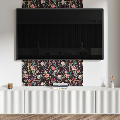 Self adhesive vinyl floor tiles Floral motif with birds