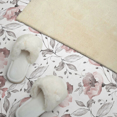 Self adhesive vinyl floor tiles Watercolor flowers in a delicate pattern