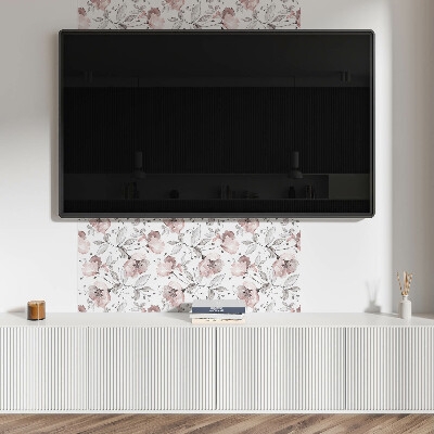 Self adhesive vinyl floor tiles Watercolor flowers in a delicate pattern