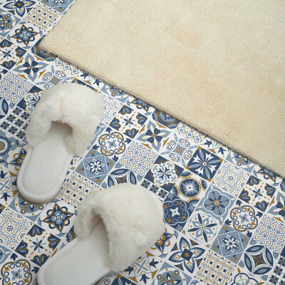 Self adhesive vinyl floor tiles Tile ornament motifs