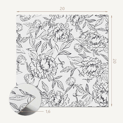 Pvc wall panels Flower motif with delicate leaves