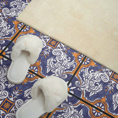 Self adhesive vinyl floor tiles Floral patterns with details