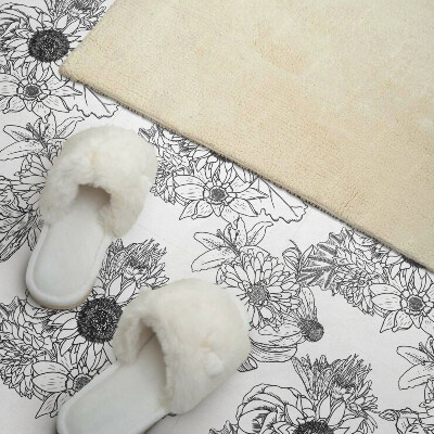 Vinyl tiles Lines with a floral motif