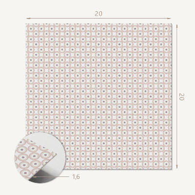 Self adhesive vinyl floor tiles Geometric pattern of circles in a grid