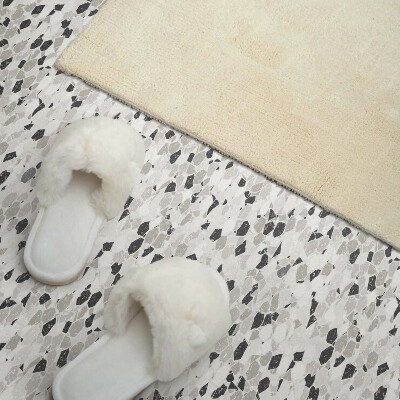 Self adhesive vinyl floor tiles Terracotta-style stone accents