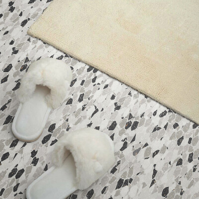 Self adhesive vinyl floor tiles Terracotta-style stone accents