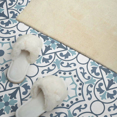 Self adhesive vinyl floor tiles Plant ornaments with a floral accent