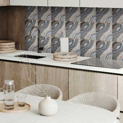 Pvc wall panels Abstract waves with radiation
