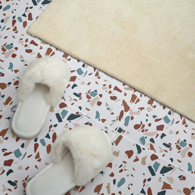 Self adhesive vinyl floor tiles Abstract mosaic composition