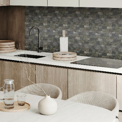 Self adhesive vinyl floor tiles A pattern imitating a stone wall
