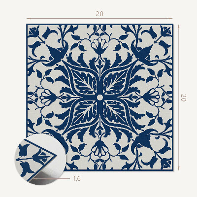 Self adhesive vinyl floor tiles Plant motif with leaves