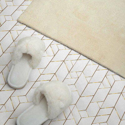 Self adhesive vinyl floor tiles A modern geometric line motif