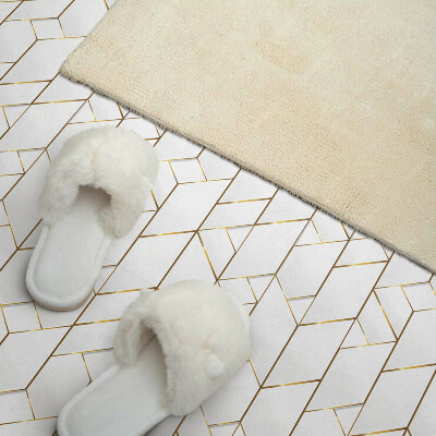 Self adhesive vinyl floor tiles A modern geometric line motif