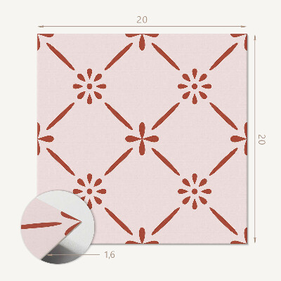 Self adhesive vinyl floor tiles Modern floral motif